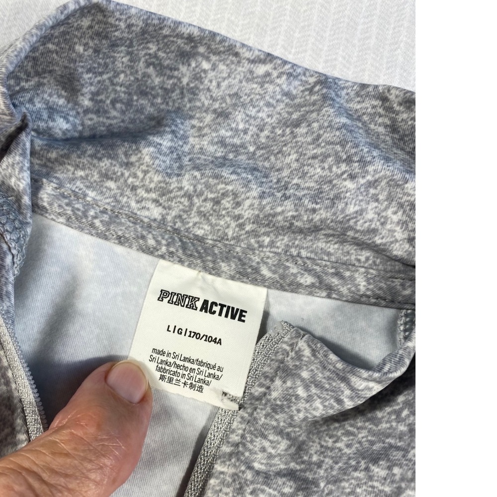 PINK Active Gray Quarter Zip Pullover Athletic To… - image 7